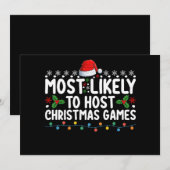 Invitation Les Plus Probables D'Accueillir Les Jeux De Noël F (Devant / Derrière)