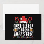 Invitation Les Plus Probables De Boire Père Noël Bière Boisso (Devant / Derrière)