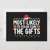 Invitation Les Plus Probables De Couleur Code Les Cadeaux Noë (Devant)