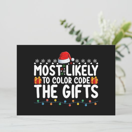 Invitation Les Plus Probables De Couleur Code Les Cadeaux Noë (Debout devant)