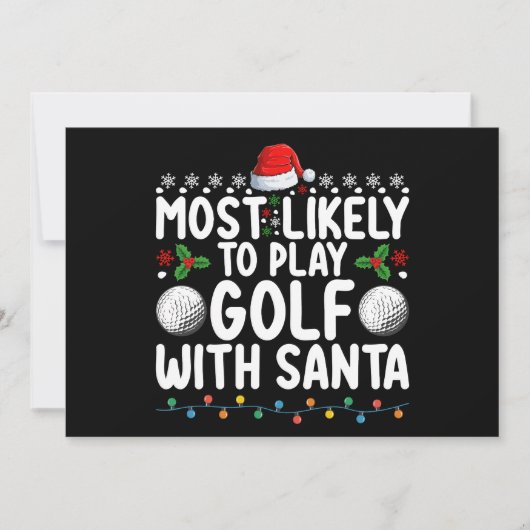 Invitation Les Plus Probables De Jouer Au Golf Avec Père Noël (Devant)