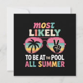 Invitation Les Plus Probables D'Être À La Piscine Tous Enseig (Devant)