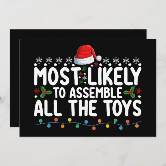 Invitation Les Plus Probables Pour Assembler Tous Les Jouets  (Devant / Derrière)