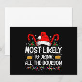 Invitation Les Plus Susceptibles De Boire Tout Le Noël Bourbo (Devant / Derrière)