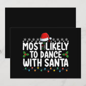 Invitation Les Plus Susceptibles De Danse Avec Père Noël Chri (Devant / Derrière)