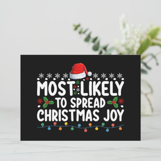 Invitation Les Plus Susceptibles De Diffuser Noël Joy Holiday (Debout devant)