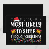 Invitation Les Plus Susceptibles De Dormir À Travers Noël Fam (Devant / Derrière)