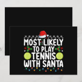 Invitation Les Plus Susceptibles De Jouer Au Tennis Avec Père (Devant / Derrière)