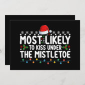 Invitation Les Plus Susceptibles De S'Embrasser Sous Le Mistl (Devant / Derrière)