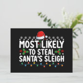 Invitation Les Plus Susceptibles De Voler Père Noël Sleigh No (Debout devant)