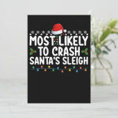 Invitation Les Plus Susceptibles D'Écraser Père Noël Sleigh C (Debout devant)