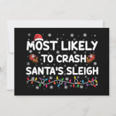 Invitation Les Plus Susceptibles D'Écraser Santas Sleigh Drôl (Devant)