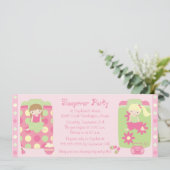 Invitation Les points de fleur de fille mignonne l'invitation (Debout devant)