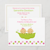 Invitation Les pois jumeaux des garçons et des filles à l'inv (Devant / Derrière)