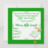 INVITATION LES POIS MIGNONS DANS UN BABY SHOWER DE COSSE (Dos)