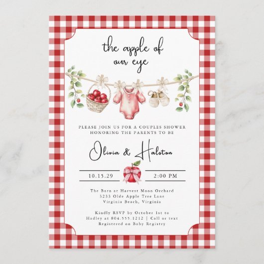 Invitation Les Pommes de Nos Yeux pour les Couples (Devant)