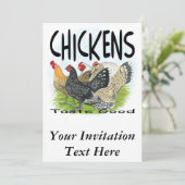 Invitation Les Poulets Goûtent Bien ! (Debout devant)