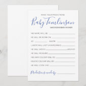 Invitation Les prédictions du Baby shower des garçons sur la (Devant / Derrière)