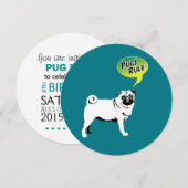 Invitation Les Pug Règnent sur la Fête (Devant / Derrière)