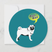 Invitation Les Pug Règnent sur la Fête (Devant)