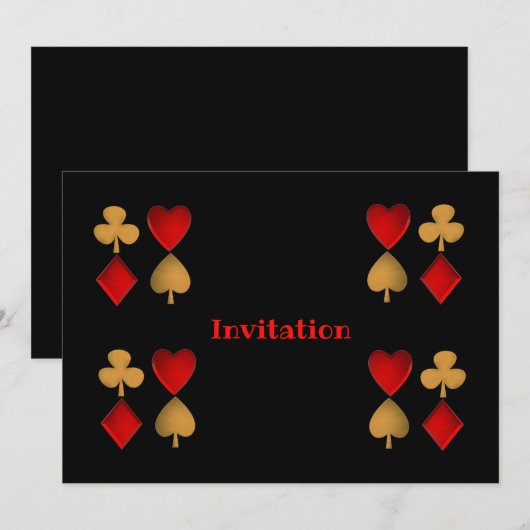 Invitation Les quatre costumes, Personnalisé (Devant / Derrière)