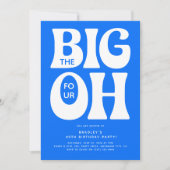 Invitation Les quatre grands OH ! 40e anniversaire bleu (Devant)