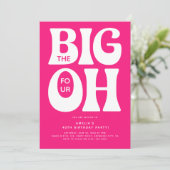 Invitation Les quatre grands OH ! 40e anniversaire rose (Debout devant)