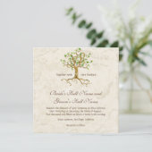 Invitation Les racines d'arbre de remous Antiqued le mariage (Debout devant)