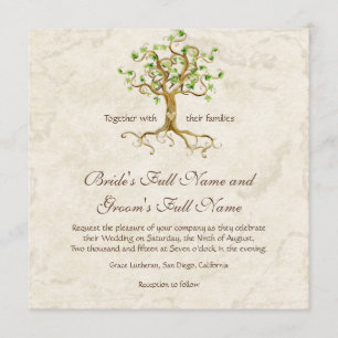 Invitation Les racines d'arbre de remous Antiqued le mariage