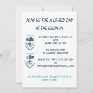 Invitation Les racines de l'amour de la famille s'enfoncent p