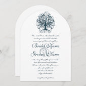 Invitation Les racines turquoises de l'arbre de l'amour Maria (Devant / Derrière)