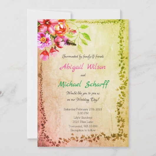 Invitation Les Rêves Rustiques Arrivent De Véritables Invitat (Dos)