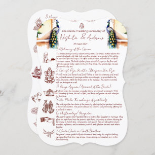 Invitation Les rituels du mariage hindou paon palais de Jaipu