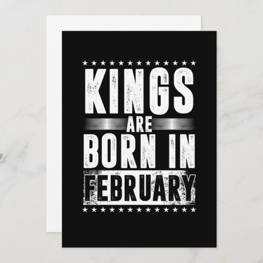 Invitation Les Rois Sont Nés En Février Février Fête D'Annive (Devant / Derrière)