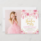 Invitation Les Roses de Boho Pink Gold Drecher Catcher Stwood (Devant)