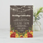 Invitation Les Roses de tournesol illuminent la grange russe  (Debout devant)