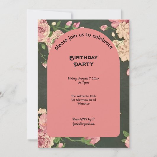 Invitation Les roses forment une arche d'invitation (Devant)