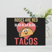 Invitation Les roses sont Red Blah Tacos Valentines Jour de l (Debout devant)