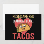 Invitation Les roses sont Red Blah Tacos Valentines Jour de l (Devant / Derrière)