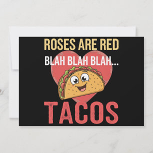 Invitation Les roses sont rouges, blabla tacos Saint-Valentin