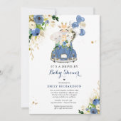 Invitation Les Safari-Animaux Floraux De La Marine Conduisent (Devant)