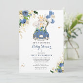 Invitation Les Safari-Animaux Floraux De La Marine Conduisent (Debout devant)