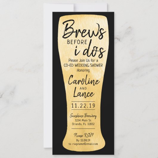 Invitation Les seins avant que je ne sois co-Ed Wedding showe (Devant)