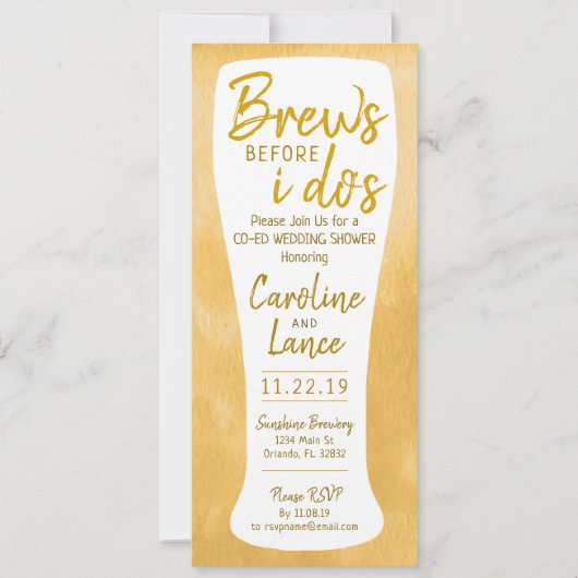 Invitation Les seins avant que je ne sois co-Ed Wedding showe (Devant)