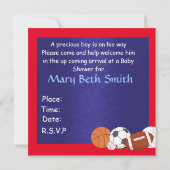 INVITATION LES SPORTS DE BÉBÉ INVITENT LE GARÇON (Dos)