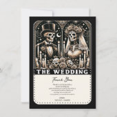 Invitation LES SQUELETTES DE TAROT DE MARIAGE Mariée & Marié (Devant)