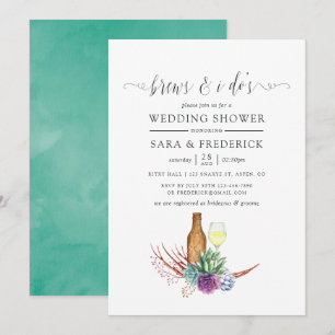 Invitation Les succulents d'aquarelle se brassent avant les I