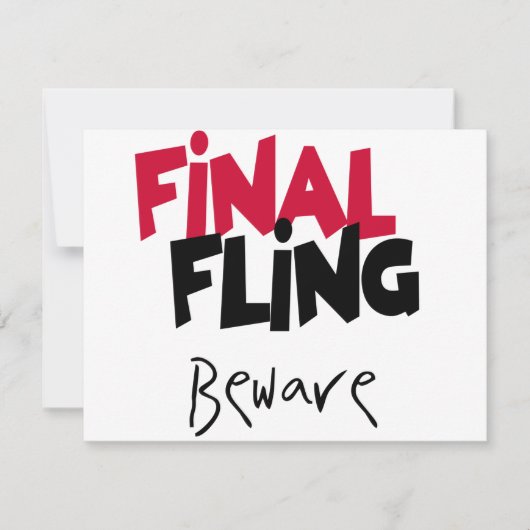 Invitation Les T-shirts et cadeaux de Fling Bachelorette (Devant)