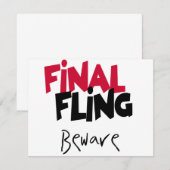 Invitation Les T-shirts et cadeaux de Fling Bachelorette (Devant / Derrière)