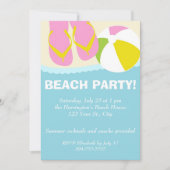 Invitation Les tongs de beach party (Devant)